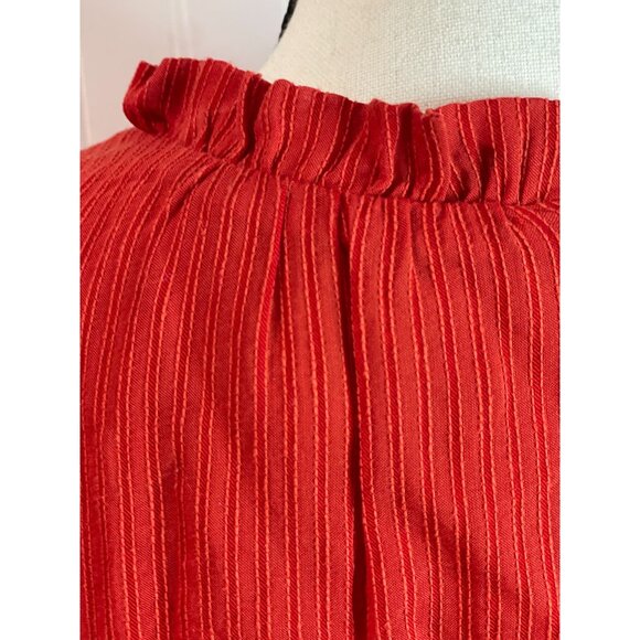 LOFT Womens Red Blouse XL 59% Viscose & Cotton With Button Detail - Picture 5 of 14